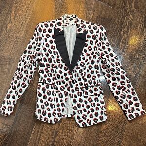 Veronica Beard Red and Black Patterned Blazer